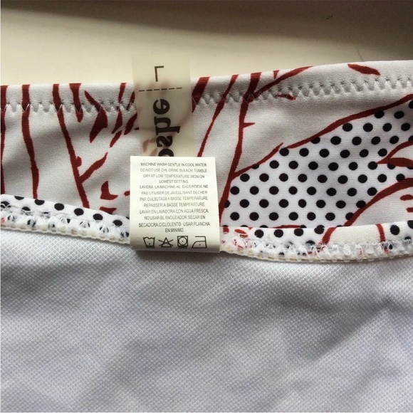 NWT CUPSHE Cheeky Gal Twist Bralette Bikini Set White Black Rust Print Size L - Picture 9 of 10